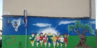 Finalizado el mural infantil del entorno escolar del colegio Nuestra Señora del Rocío