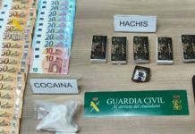 Detenido un joven de 21 años por tráfico de drogas tras serle localizada una importante cantidad de cocaína y hachís
