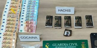 Detenido un joven de 21 años por tráfico de drogas tras serle localizada una importante cantidad de cocaína y hachís