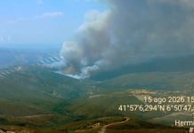 Evolución favorable en el incendio de Hermisende tras un intenso trabajo nocturno que permite asegurar el 70% del perímetro