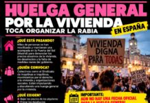 CCOO, UGT y el Sindicato de Inquilinas fijan para el 11 de noviembre la huelga general de 24 horas por la vivienda y los salarios