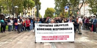 El Sindicato de Inquilinas de Zamora se manifiesta por el derecho a la vivienda y apunta hacia la huelga general