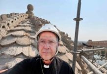 El obispo de Zamora supervisa los trabajos de conservación en el icónico cimborrio de la Catedral