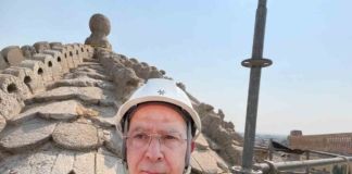 El obispo de Zamora supervisa los trabajos de conservación en el icónico cimborrio de la Catedral
