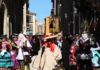 La comunidad peruana celebra en Zamora la procesión del Señor de los Milagros por las calles del casco antiguo